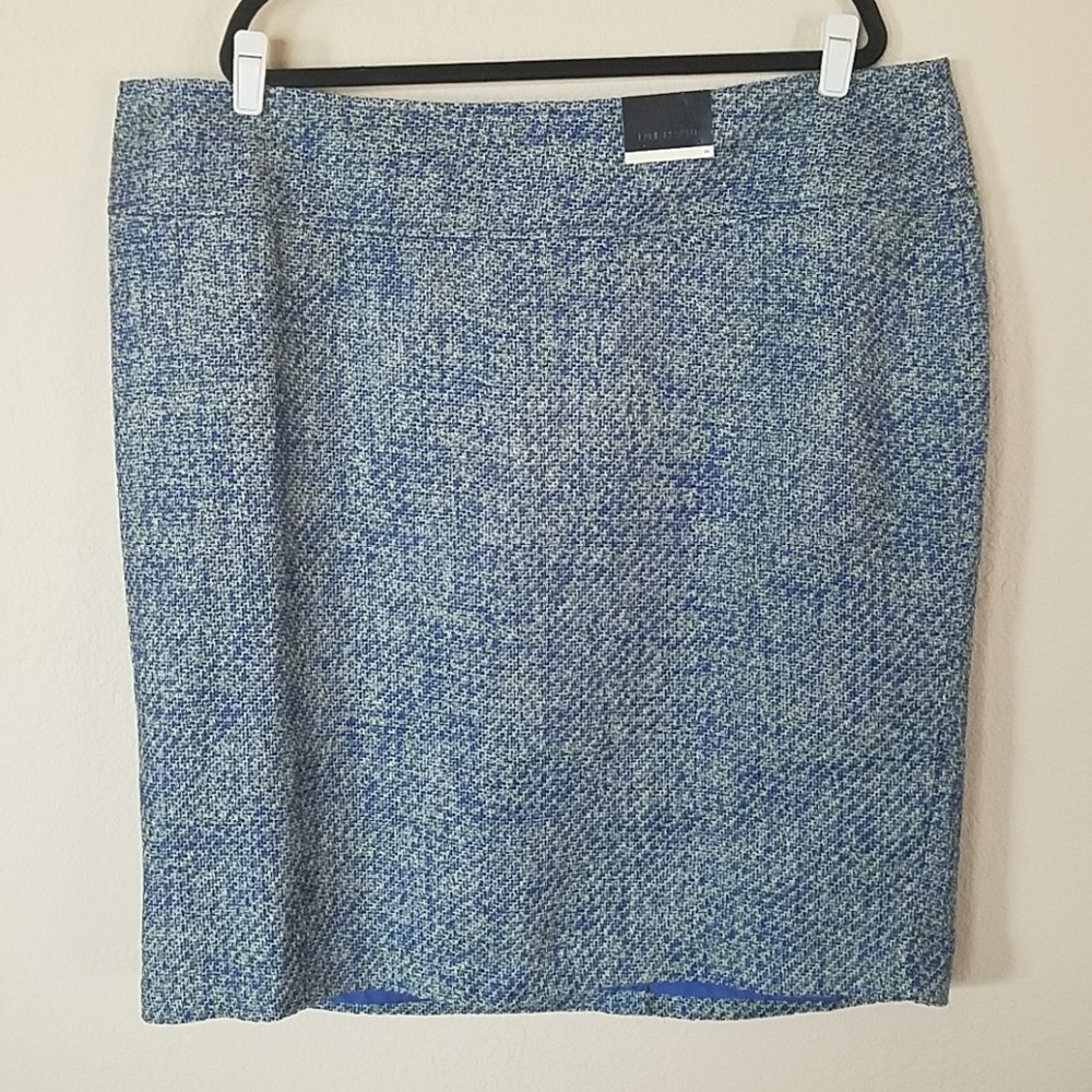 Lane Bryant Tweed blue and green skirt